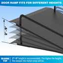 Door Threshold Ramp with Detachable Handles Fits for 2.0" to 9.0" Rise, Wheelchair Doorway Ramp for Scooters/Elderly/Walkers/Stairs(800 LBs Loading, 33.5" L*31.5" W, Alloy Iron, 37.5 LBs)