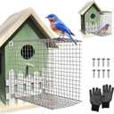 Tryly 2Pcs Bluebird House Protector Guards, Stainless Bird House Entrance,Designed for the Secure of Eastern Bluebird Homes and Their Chicks (Square)