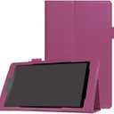 for Amazon New Kindle Fire HD 8 HD8 (2016 Release,6th Generation) (2017 Release, 7th) (2018 Release,8th) Cover Ultra Slim Folio Stand Leather Case +1x Clear Screen Protector (Li-Purple)