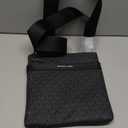 Michael Kors mens Hudson Flat Crossbody (One Size, Light Gunmetal-hardware/Black)