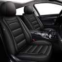 IKABEVEM Car Seat Covers Fit for Kia Seltos 2021-2025 2026: Full Set Luxury Leather Automotive Seat Covers, Car Seat Protector(5 Seats, Black)
