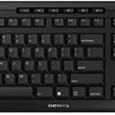 Cherry Stream Wireless Keyboard with SX Scissors Mechanism, Slim yet Full Size QWERTY Ergo Friendly with Number Pad, Thin Design with Quiet keystroke for use at Home Office or Work, Black 