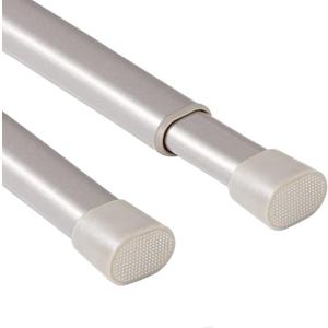 H.VERSAILTEX 2 Pack Spring Tension Curtain Rods 36-60 Inch Lightweight Tensions Rods Securely in Place; Easy to use/Install for Kitchen/Bathroom/Wardrobe, Durable Sturdy Rods, Nickel (36"-60" (2 PACK))