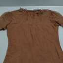 SEBOWEL Women Sexy Floral Lace Mesh Bodysuit Short Sleeve Sheer See Through Mesh Bodysuit Tops Going Out Tops Romper Clubwear, Brown, M