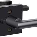 HOSOM Black Door Handle Interior, Privacy Door Levers for Bedroom and Bathroom, Door Knobs Keyless Square Interior Door Handle for Left or Right Handing, Matte Black