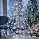 Easy Christmas Tree Lights Indoor Outdoor, 280 LED Christmas String Lights 8.2FT x 8 Lines with 8 Modes & Timer, Waterproof Twinkle Lights Plug in for 6FT Xmas Tree Christmas Decoration (Cool White)