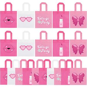 FHzytg 20Pcs Pink Girl Party Favor Bags, Hot Pink Princess Party Candy Bags Gift Bags Pink Theme Party Treat Goodie Bags for Princess Birthday Baby Shower Bachelorette Party Decorations