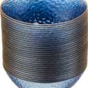PLASTICPRO 30 Pack 12 Ounce Hammered Plastic Bowls Translucent Blue with Gold Rim Heavyweight Disposable Plastic Soup Bowls Elegant Translucent Hammered Gold Rim Platsic Party Dishes (12 Ounce Bowls, Hammered Blue With Gold Rim)
