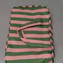 Toiletry Bag for Women Travel Water-resistant Cosmetic Bag Fashion Stripes Makeup Bag with Hanging Hook Preppy for Store Toiletries Cosmetic Accessories Medium Green