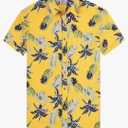 Men's Hawaiian Shirt Short Sleeve Button Down Tropical Summer Beach Casual Shirts, Size XL