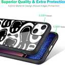 MAYCARI Compatible with iPhone 13 mini Case for Children Women Funny Face Design, Hard Back Cover with Black Funny Cute Cool Art Pattern Soft TPU Bumper Phone Case