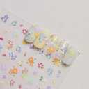 1 Sheet Flower Nail Stickers for Nail Art Colorful Flower Nail Stickers Spring Floral Plant 3D Self-Adhesive Nail Decals Supplies Manicure Floral Decal for Women Nails Art Decoration