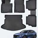 Weather Liner for Mazda CX5 Floor Mat 4 PCS, All Weather Floor Liners Custom Fit for Mazda CX-5 2025 2024 2023 2022 2021 2020 2019 2018 2017 Full Set Front Rear Cargo Seat for CX5 Accessories