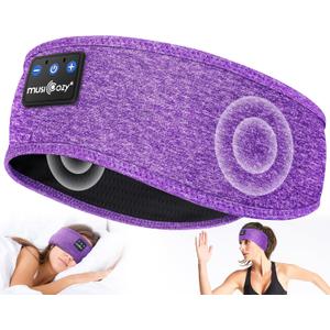 MUSICOZY Sleep Headphones Bluetooth 5.4 Headband, Wireless Earphones Music Sleep Earbuds Sleeping Eye Mask with HD Stereo Speakers for Workout Running Travel Yoga, Ideal Gifts for Women Men (Amethyst)