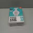 3D Puzzle Vase  200-Piece Interlocking Plastic DIY Flower Vase, Home Decor/Stress Reliever/Floral Arrangement Art, Unique Creative Gift (Light-Up Function) (Purple Blossoms)