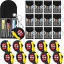 Jutom 24 Pcs Mini Tape Measure Keychain Bulk Mini Screwdriver Keychain Set Adult Tool Party Prize for Father's Men Gifts