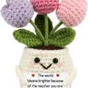 Teacher Appreciation Gifts - Teacher Gifts for Women - Teachers Appreciation Week, Thank You Crochet for Teachers Women - Emotional Inspirational Positive Tulip Doll Toy Figure Crochet