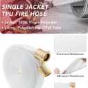 ZYfire Fire Hose - 1-1/2" ID x 50 FT Single Jacket TPU Fire Hose Industrial Hose Firefighter Hose with M F NST/NH Brass Couplings Lightweight Lay Flat Water Hose for Use in Firefighting, Residential