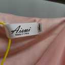 AISWI Mesh Ruched Maternity Dress Baby Shower Wedding Guest Pregnancy Shoot Fall Long Short Sleeves Square Neck XL