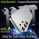 4 x Ferilinso Camera Lens Protector for Samsung Galaxy S26 Ultra, Metal Aluminum Alloy, Unbreakable Protection, Phone Case Friendly, Camera Cover Film Accessories Screen Protector Tempered Glass, Silvery