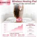 Portable Heating Pad, 5s Fast Heating, 3 Heat Levels and 3 Massage Modes, Heating Pad for Period Cramps for Women and Girls(Pink)