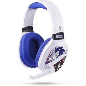 Vivitar Sonic The Hedgehog Wireless Gaming Headset with Bluetooth, Low Latency, Cushioned Ear Cups, Boom Mic for PC, Phone, Gaming Headphones with Adjustable Microphone