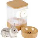 Small Pet Automatic Water Dispenser 1.6L - High-Temp Resistant, Detachable Easy to Clean, Non-Spill Auto Water Level | Food Grade Cage Mountable Feeder for Rabbit, Cat, Guinea Pig, Call Duck, Puppy