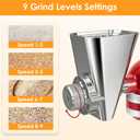 2026 Grain Mill Attachment for KitchenAid Stand Mixer, All Metal 9 Levels Flour Mill for KitchenAid, Fit for Grinding Wheat, Corn, Oats, Millet, Coffee Beans