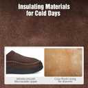 Mens Slip-On Moccasin Slippers, Warm Winter Microsuede House Shoes with Memory Foam, Indoor and Outdoor Loafer Style (Brown)