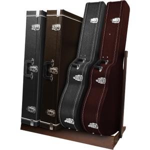 STRICH Guitar Case Rack, Hardwood Folding Multiple Guitar Case Stand for Efficient Space-Saving in Home Studios, SMT-20C Walnut Grain