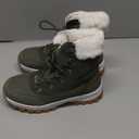 Women's Waterproof Winter Snow BootsWarm Faux Fur Lined Insulated Lightweight Non-Slip Lace-Up Mid-Calf Booties (8, Green)