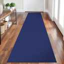 Ivissy Braided Runner Rug 2x8 Ft Washable Runners for Hallways Kitchen Runner Rug Rubber Backed Cotton Entryway Runner Indoor, Woven Floor Carpet for Hall Kitchen Bedroom, Royal Blue/Navy