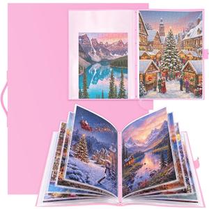 Feifeiya 30 Pockets Puzzle Folder 1000pcs Pink 28x20.5