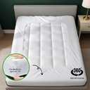 Mattress Pad - Bamboo Viscose Mattress Protector, Quilted Fitted Pillow Top Mattress Topper with Deep Pocket, Full Size