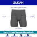 Gildan Men's Underwear Covered Waistband Boxer Briefs, Multipack (Black, L)