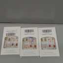 French Tip Press on Nails Short Square Flower Fake Nails Blue False Nails with White Hibiscus Glitter Rhinestones Designs Glossy Glue on Nails Acrylic Nails for Women Girls 24Pcs (Style11)