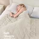 Mr. Sandman Weighted Blanket for Adults Queen Size 15 lbs, Soft Cooling Heavy Minky Blanket for Sleep, Washable Throw Blanket with Glass Beads, 60 x 80 Inches, Ivory