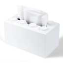 CypherX Building Blocks Tissue Box Cover, Wood Tissue Box Cover Rectangular, Tissue Holder Dispenser Paper Cover Case Napkin Holder, Cute Home Decor for Bathroom Living Room Office Kitchen (White)