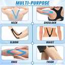 Waterproof Breathable Athletic Elastic Sports & Weightlifting Tape, Injury Recovery-Muscle Strain Relief & Joint Support(3 Colors Mixed) (Y-Shaped)