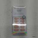 BTArtbox Press On Nails Almond - Short Gold Foil Press On Nails with Glue for Women, Semi-Transparent Soft Gel Glue On Nails in 16 Sizes - 32 Stick On Nails Kit, Gold End