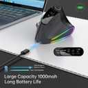 Ergonomic Vertical Mouse Wireless, Rechargeable Bluetooth Ultra-Fast Scrolling 4800 DPI Ergo Mouse, 2.4G Quiet Clicks 6 Buttons RGB Optical Mice, 3 Multi-Device Connectivity for Mac, Laptop