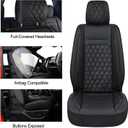 Silverado Sierra Seat Covers, for Truck Chevy Silverado GMC Sierra 1500 2019-2026, 2500HD 3500HD 2020-2026 Crew Double Extended Cab Seat Cushion Protector(Front Pair, Black 2 pcs)