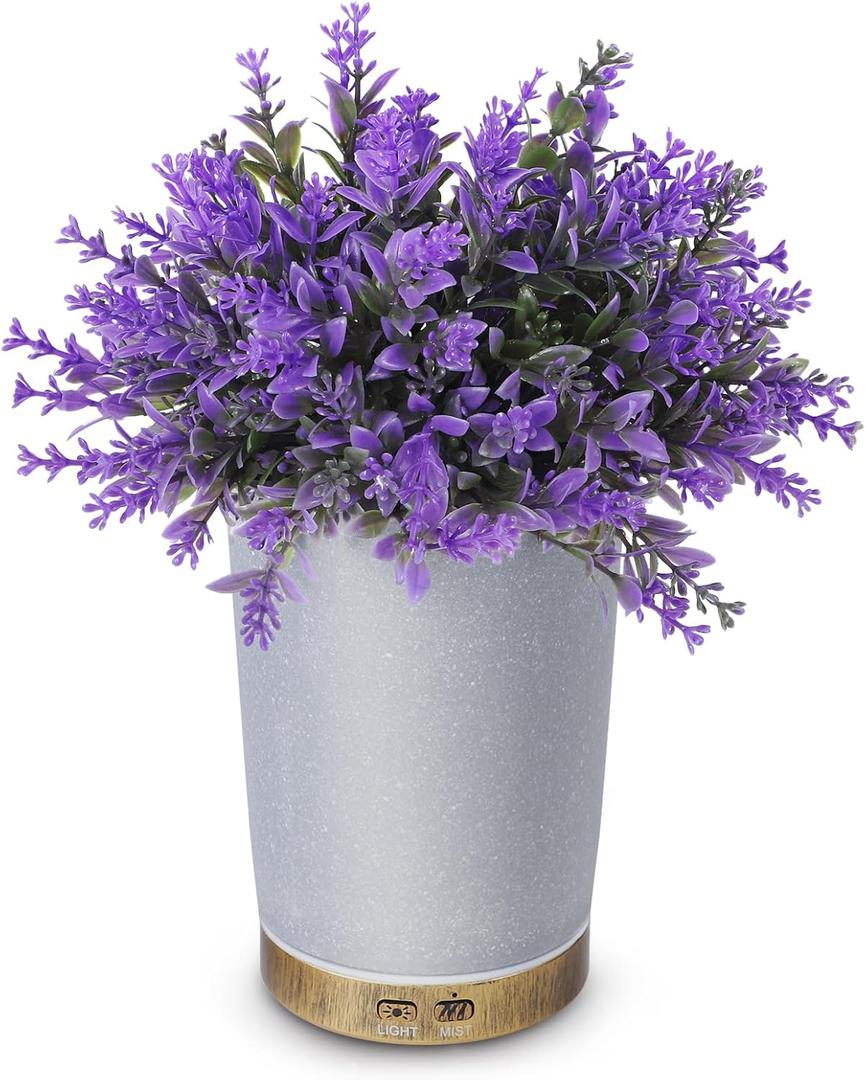 Essential Oil Diffusers, 150ml Aromatherapy Diffuser, Lavender Plant Potted Cold Mist humidifier, Ultrasonic Diffuser for Home Office, Super Quiet and Waterless auto Shut Off