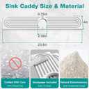 DK177 Diatomite Fast Drying Faucet Mat for Kitchen Sink, Water Absorbing Stone Tray, Faucet Splash Guard for Bathroom Counter, White, 23.6" x 4"