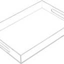 Clear Sturdy Acrylic Serving Tray with Handles-10x15Inch-Serving Coffee,Appetizer,Breakfast,Butler-Kitchen Countertop Tray-Makeup Drawer Organizer-Vanity Table Tray-Ottoman Tray-Decorative Tray