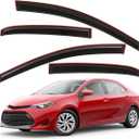 Lightronic Extra Durable Clip-on in-Channel Auto Vent Window Visor, Fits 2014-2019 Toyota Corolla Sedan (EXCLUDES Hatchback), UV Protection Rain Guard, Original Wind Deflector, Dark Smoke, 4-Pcs