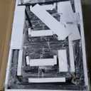 Feonase 7-Piece Dining Table Set with 6 Stools, 63" Large Extendable Kitchen Table Set for 4-8, Mid-Century Dining Room Table with Heavy-Duty Frame, Easy Assembly, Black