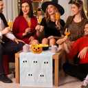 2 x Halloween Ghost Table Runner for Guest Bedroom One End Patterned Halloween Dresser Scarf Spooky Ghost Adjustable Table Runner 3D Embroidered Tabletop Decoration for Holiday, 14 x 90 Inch