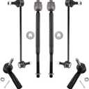 6Pcs Front Inner Outer Tie Rods End Links + Sway Bar Fit For Chevrolet Cobalt 2005-10, HHR 2006-11, For Pontiac G5 07-10, Pursuit 2005-2006, For Saturn Ion 2003-2007 K80252 ES800030 EV80445