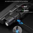 EZshoot 800 Lumens Pistol Light Laser Combo Rechargeable, Pistol Flashlight with Slidable Rail Compatible with Glock and Picatinny Rail, Gun Light with Green Laser Beam